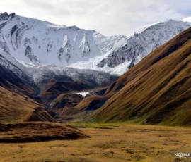 Surowy górski krajobraz doliny truso na trasie wyjazdu integracyjnego Nomads